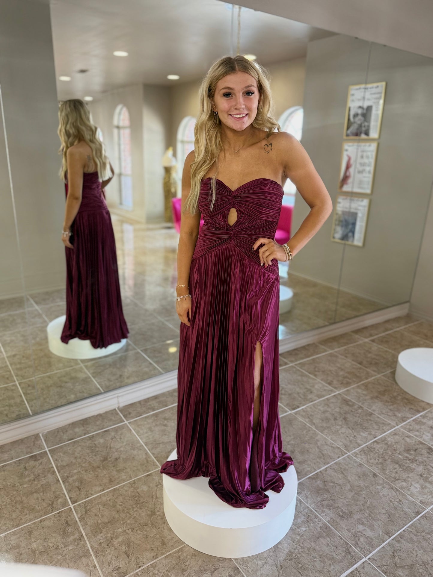 Florence Twist Plisse Maxi Dress