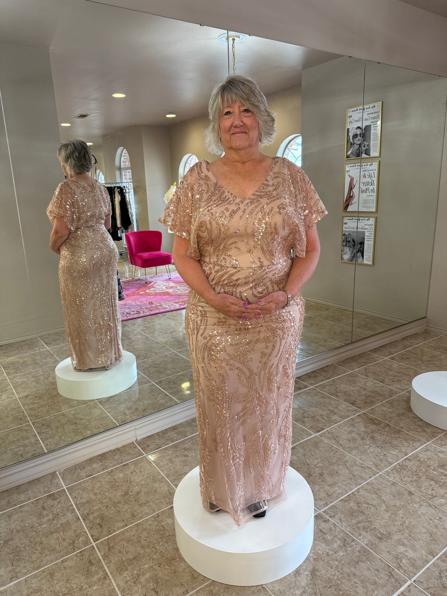 Sequin Column Dress