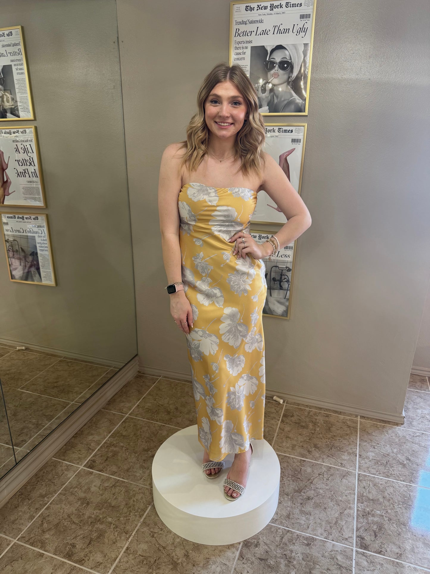 Whitney Strapless Midi Dress