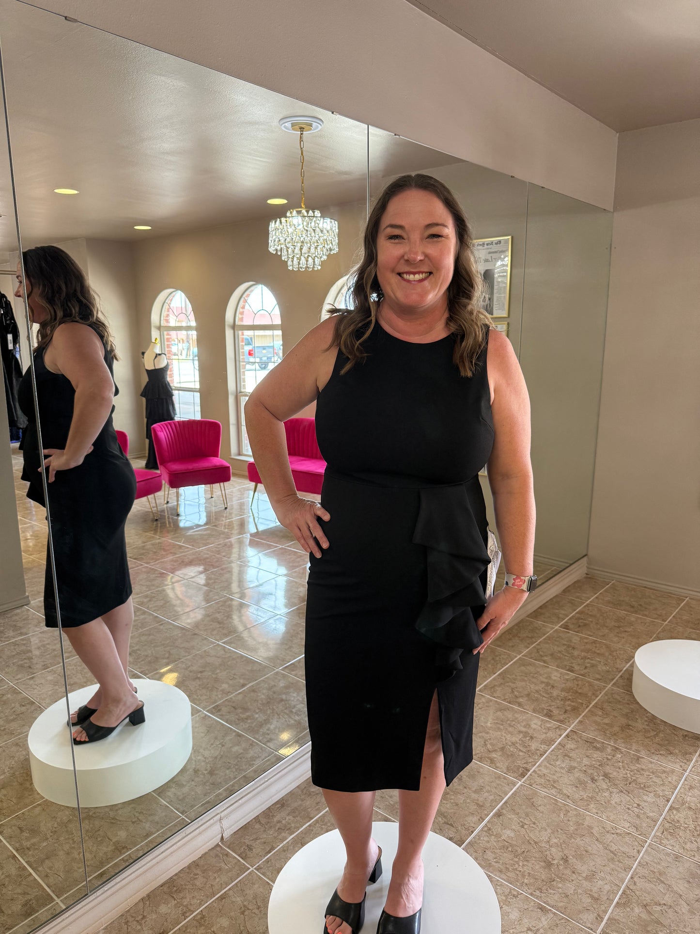 Ines Square Neck Midi Dress