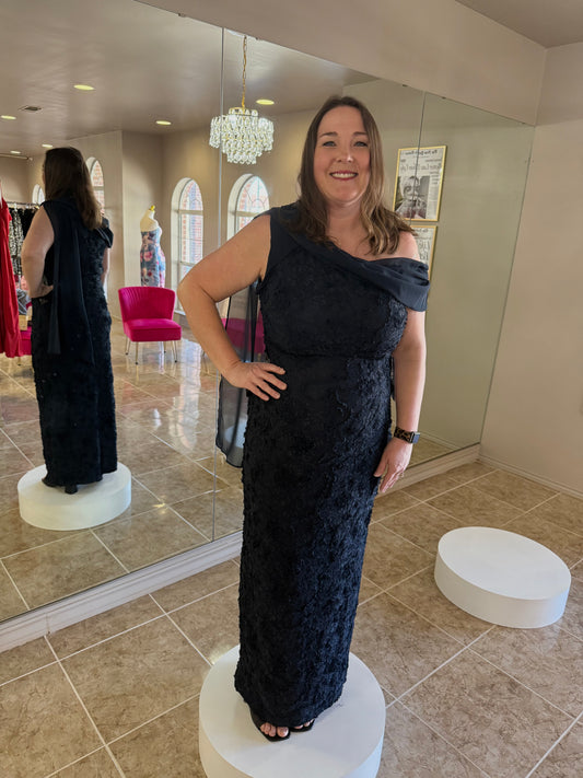 Elodie Neck Drape Gown