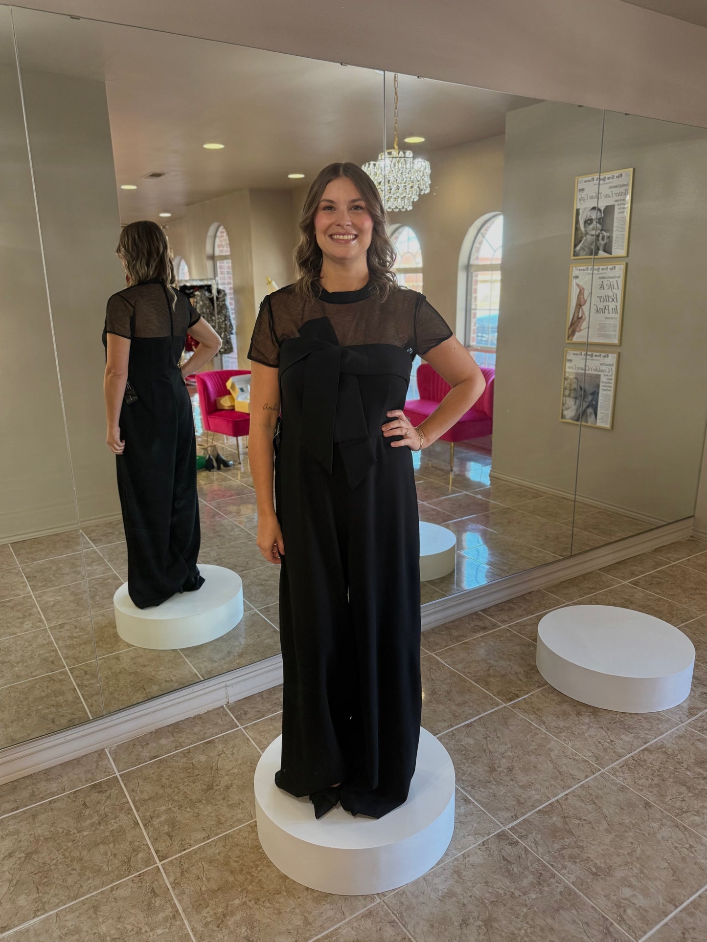 Crepe Oversize Bow Jumpsuit