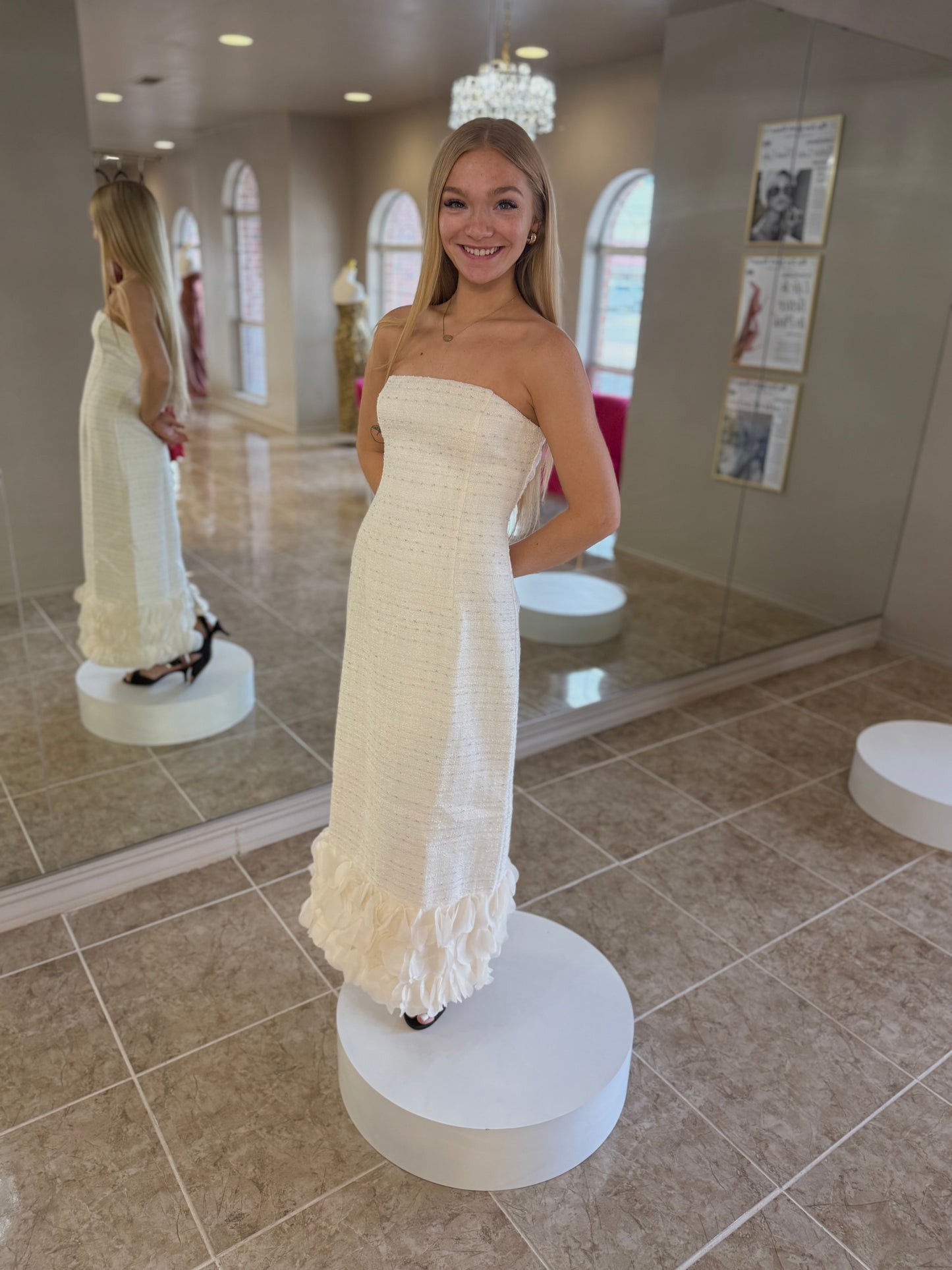 Tweed Strapless Dress