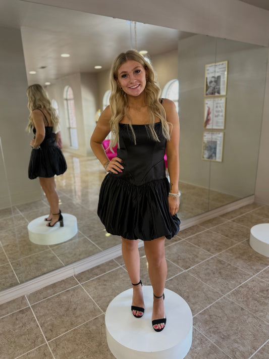 Satin Bubble Mini Dress