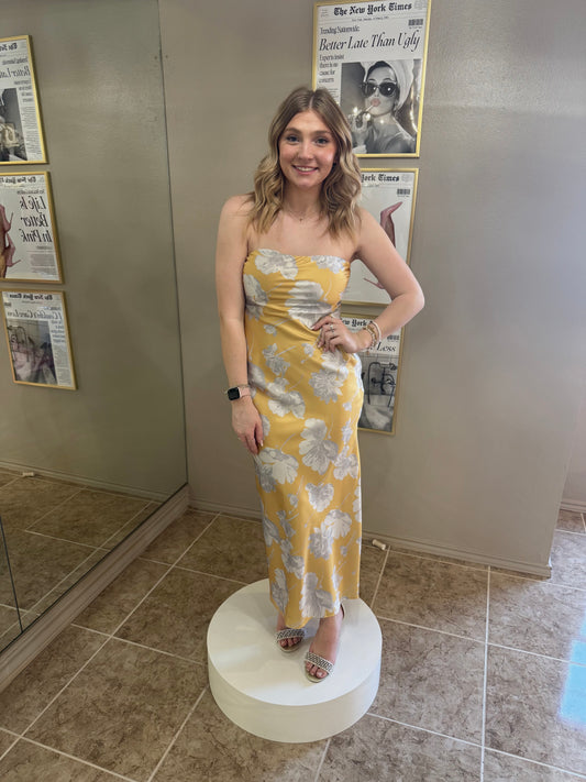 Whitney Strapless Midi Dress