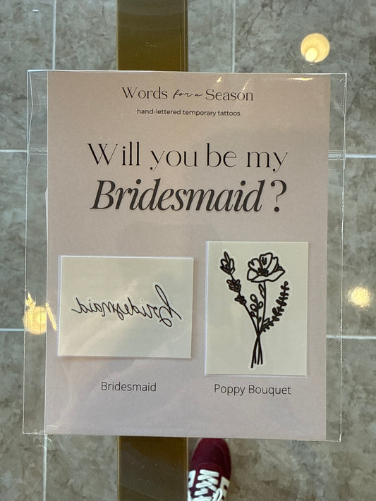 Bridesmaid Proposal Temp Tattoo