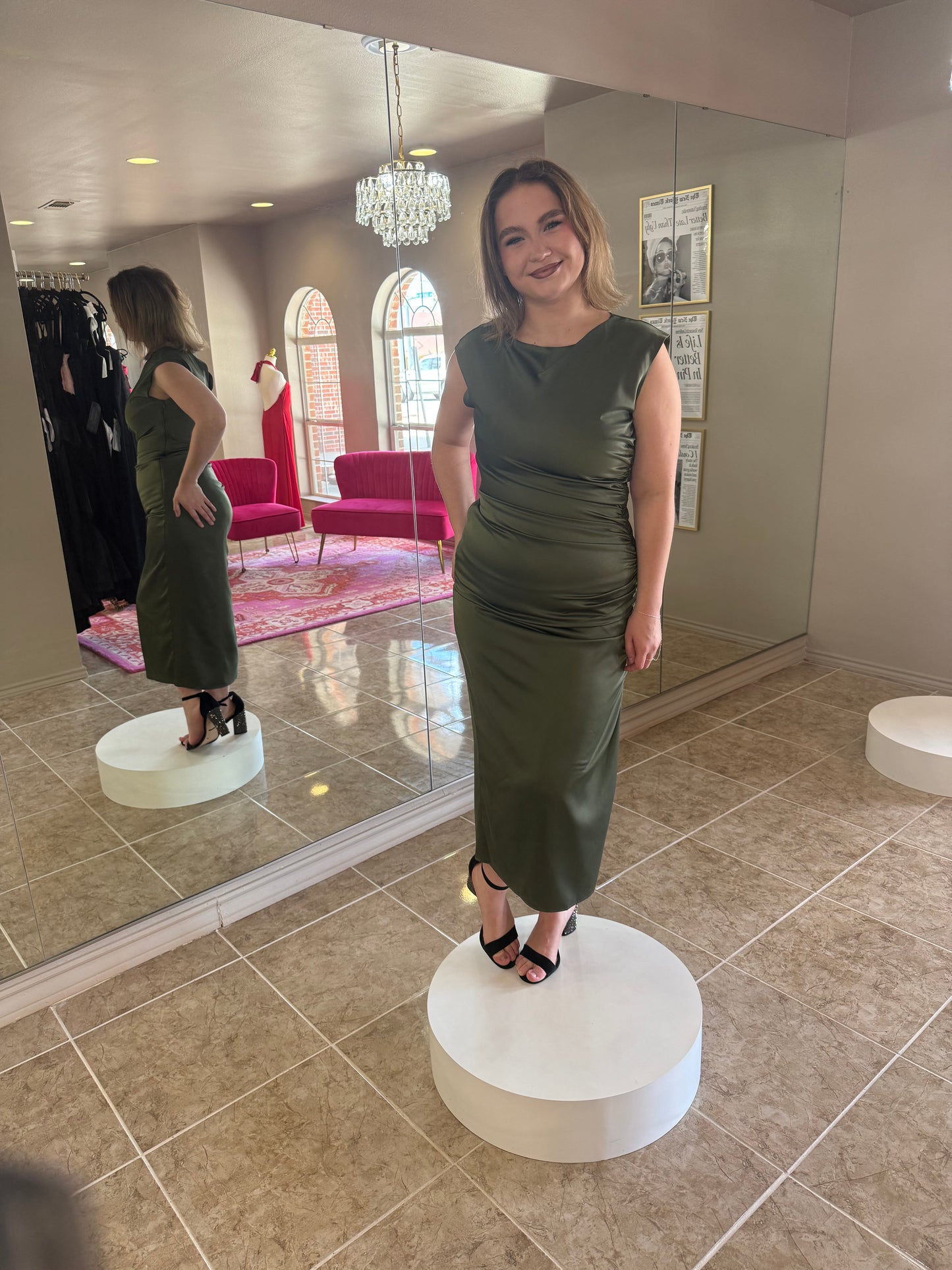 Felicity Ruched Midi Dress
