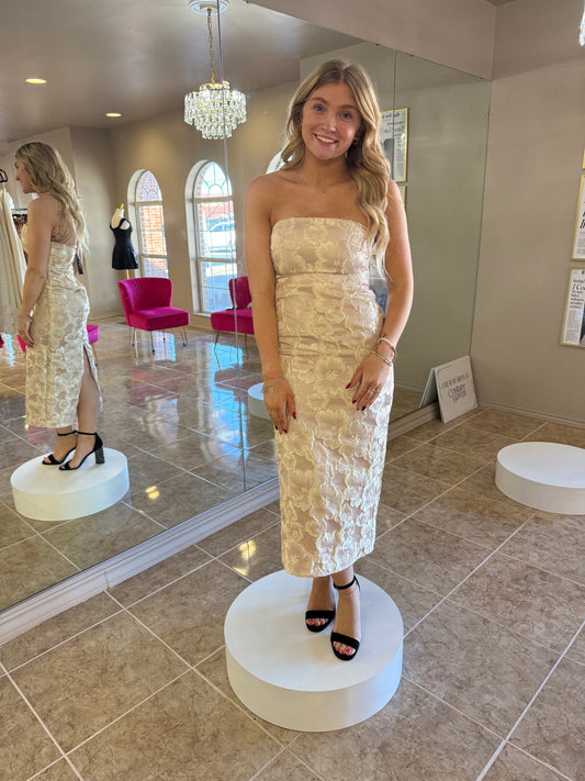 Isla Strapless Midi Dress