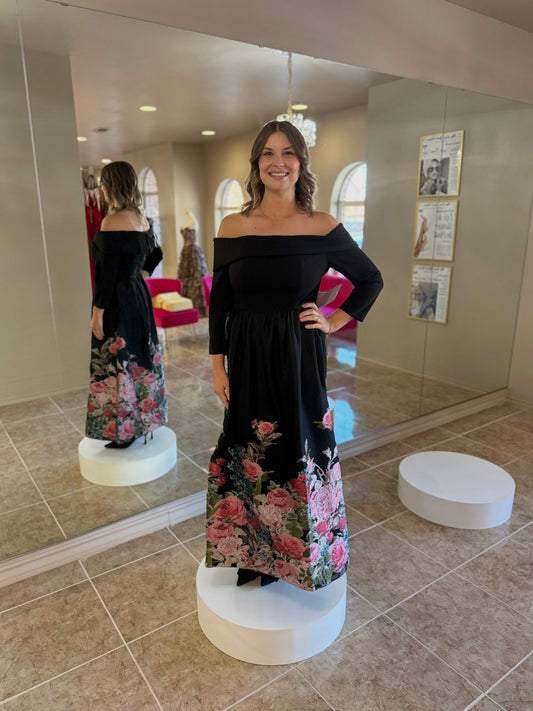 Margaret Mixed Media Gown