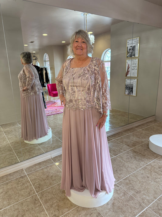 Embroidered Jacket Gown