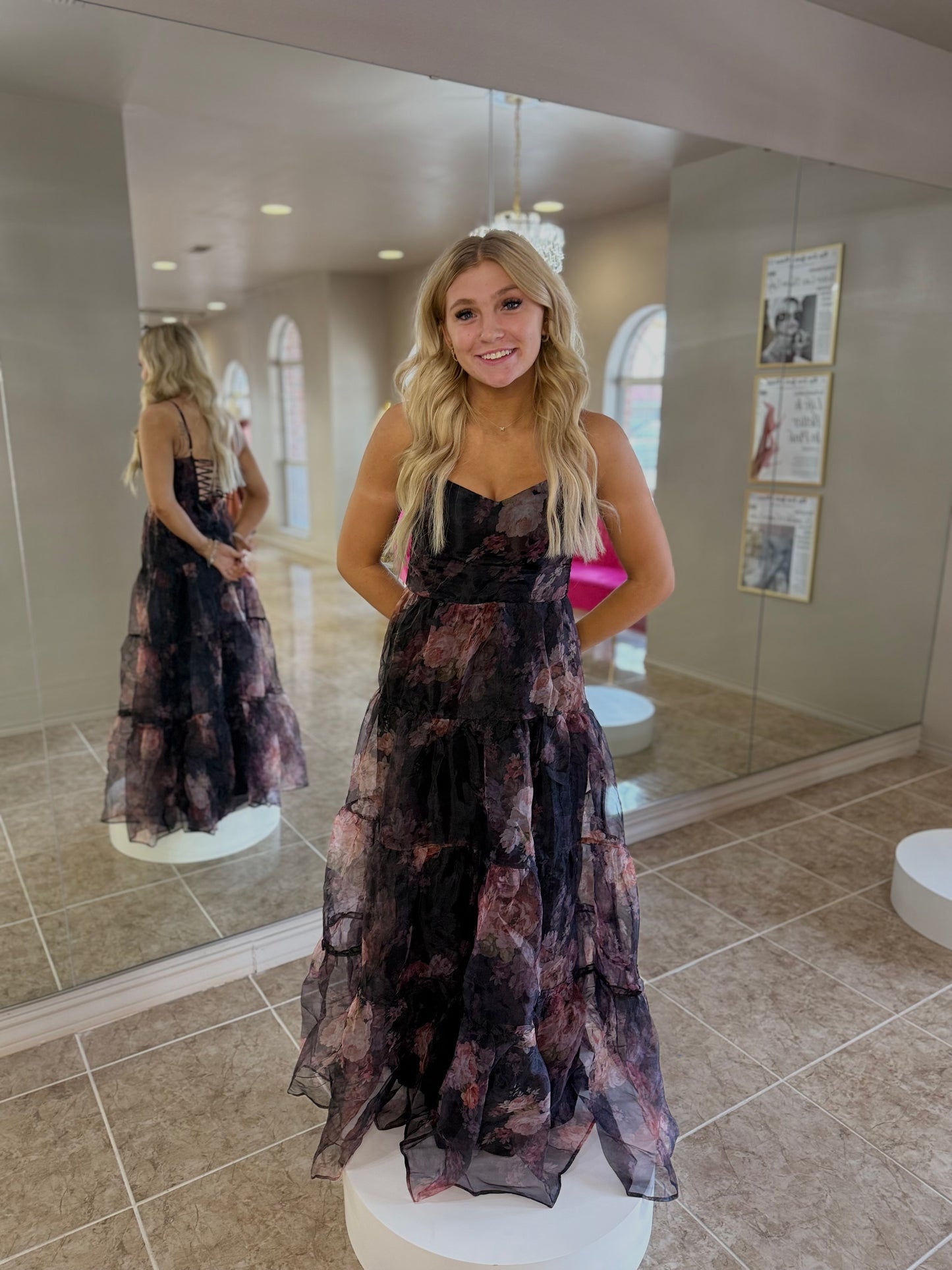 Calissa Tiered Organza Maxi