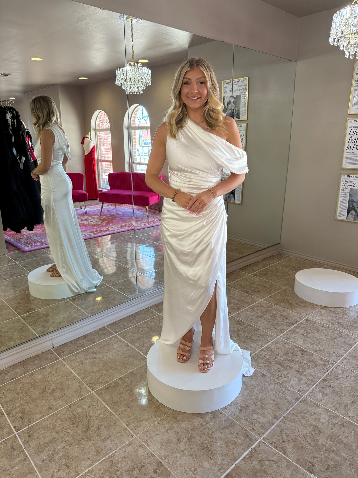 Erielle Draped Silk Gown