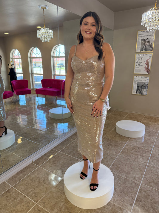 Vada Sequin Midi Dress